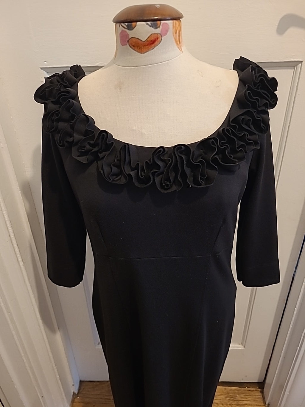 Ladies James Lakeland Size 12 Black Mid Sleeved Dress