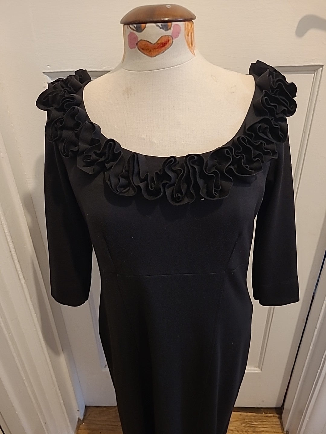 Ladies James Lakeland Size 12 Black Mid Sleeved Dress
