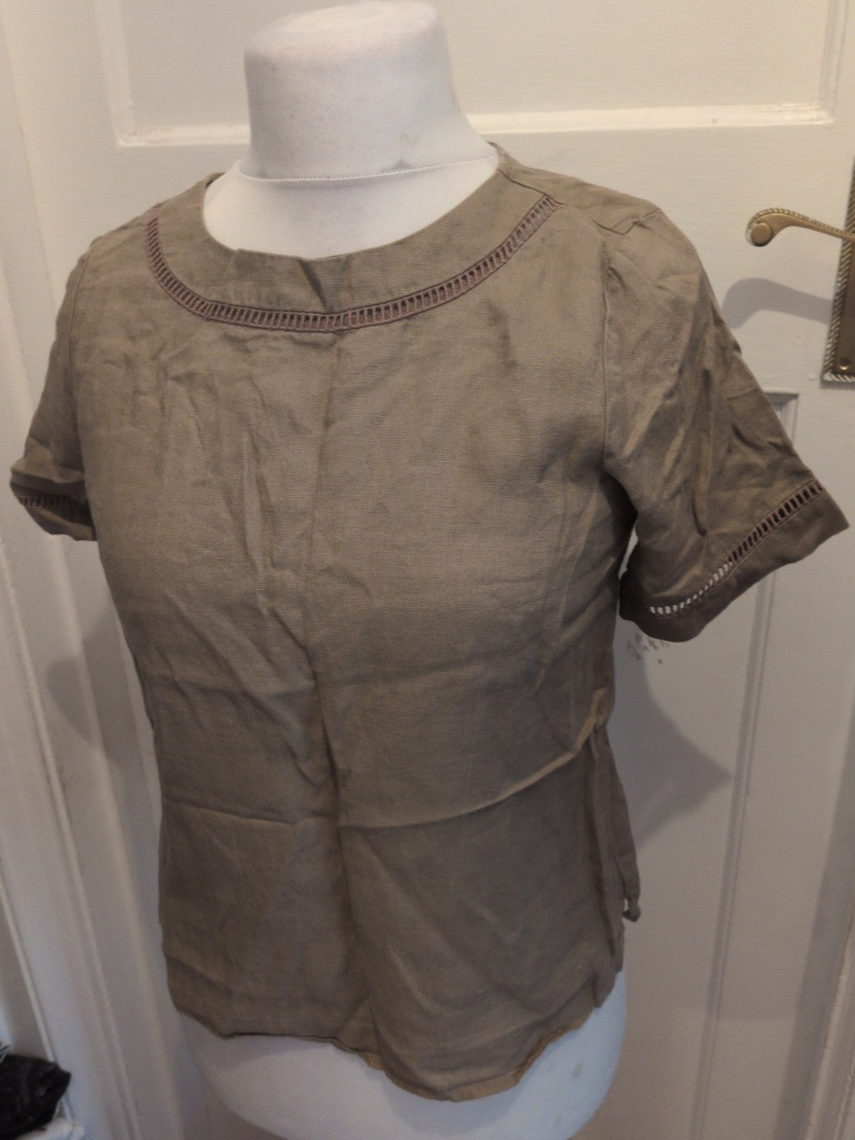 Mng Xs Brown Short Sleeve T-shirt Blouse