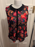 Primark 16 Multicoloured Collared Sleeveless Blouse