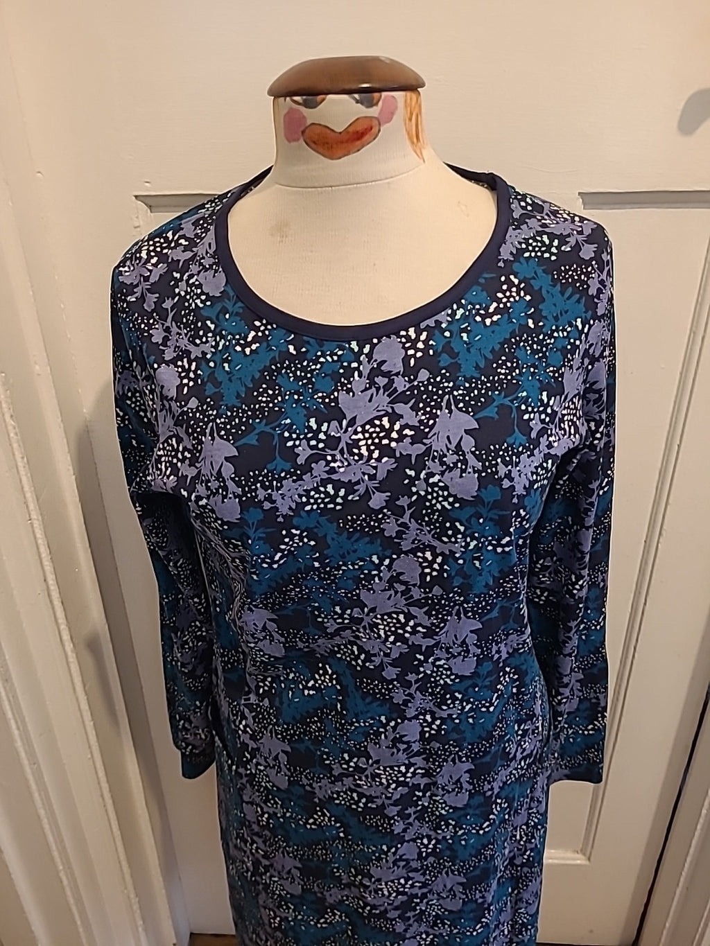 Ladies Mountain Warehouse Size 12 Blue/Navy/White Long Sleeved Dress