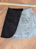 Shein Large Half Grey Half Black Short Straight Skirt