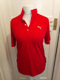 Mens Puma Size Medium Red Short Sleeved Polo