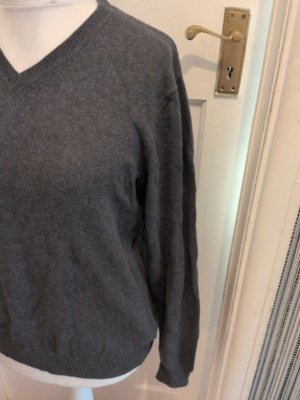Marks And Spencer Medium Dark Grey Long Sleeve Pullover Jumper