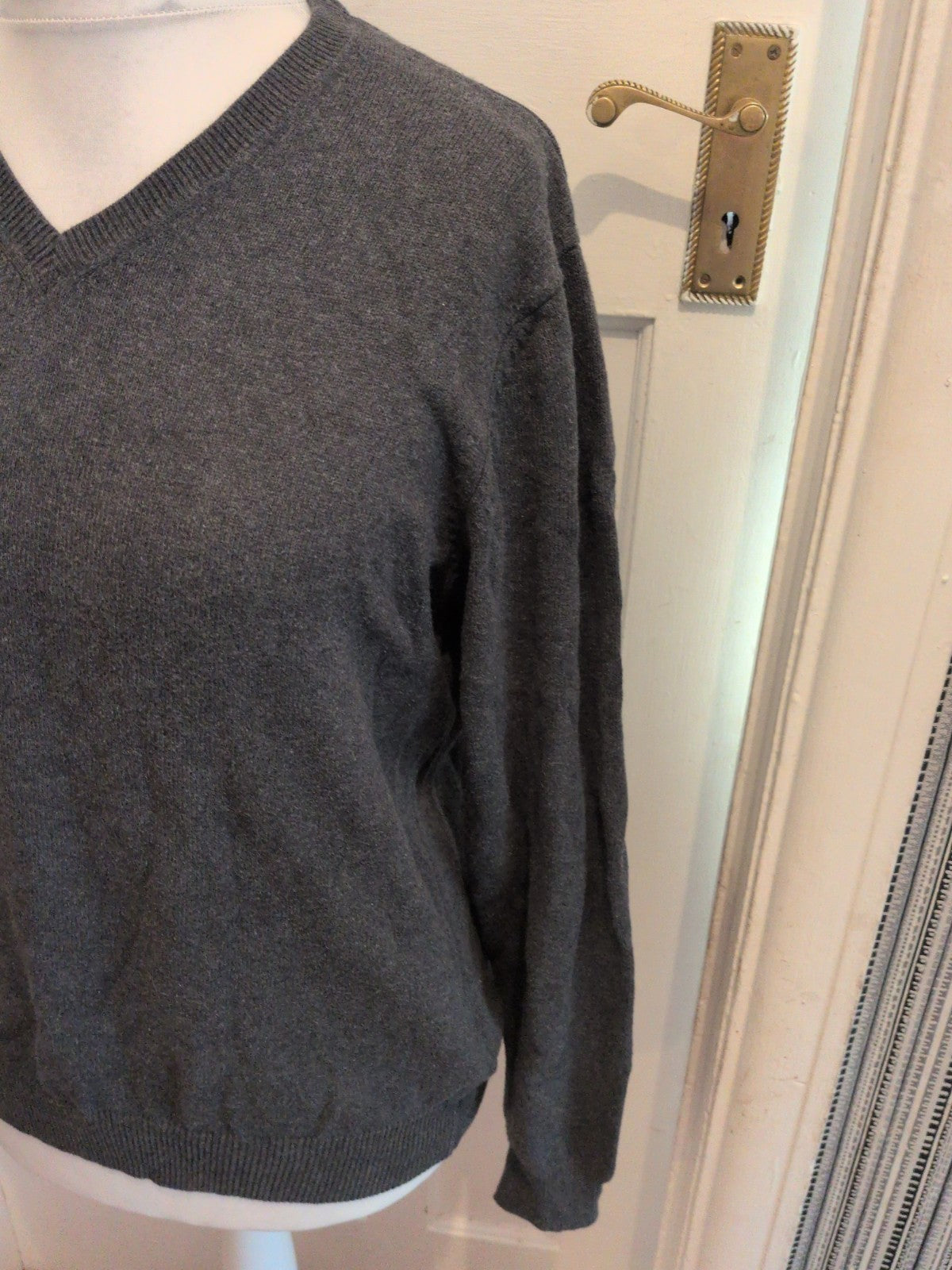 Marks And Spencer Medium Dark Grey Long Sleeve Pullover Jumper