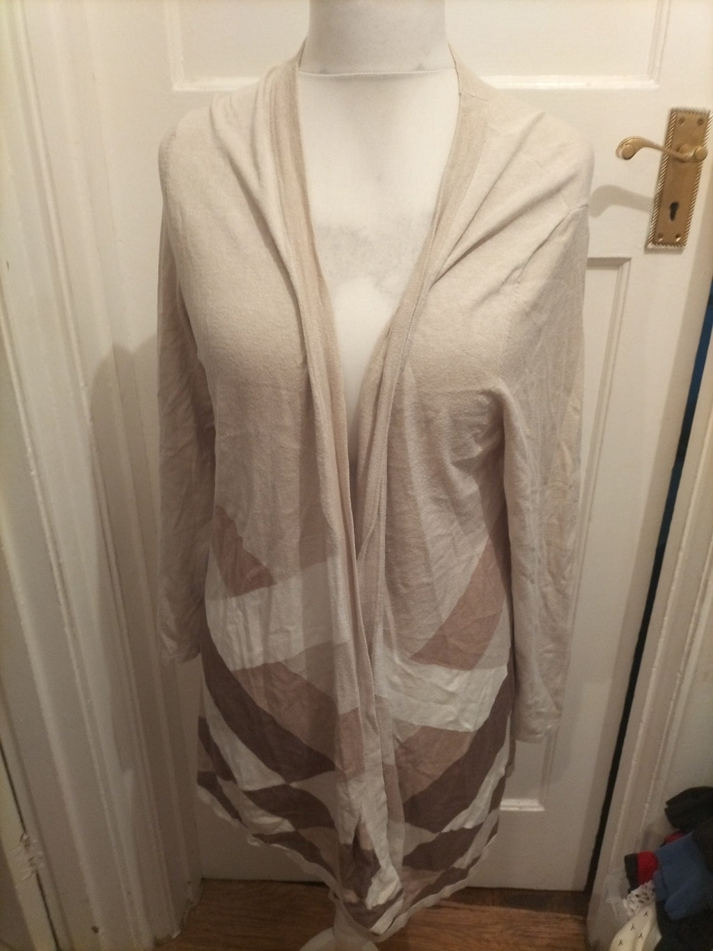 Bonmarche Large Brown And Beige Cardigan