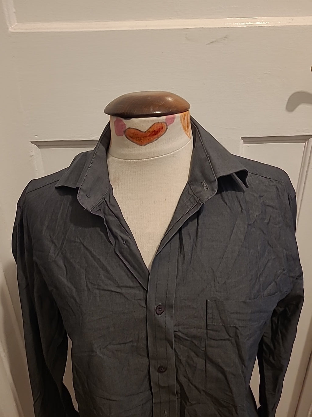 Mens Thomas Nash Size 14.5 Grey Long Sleeved Shirt