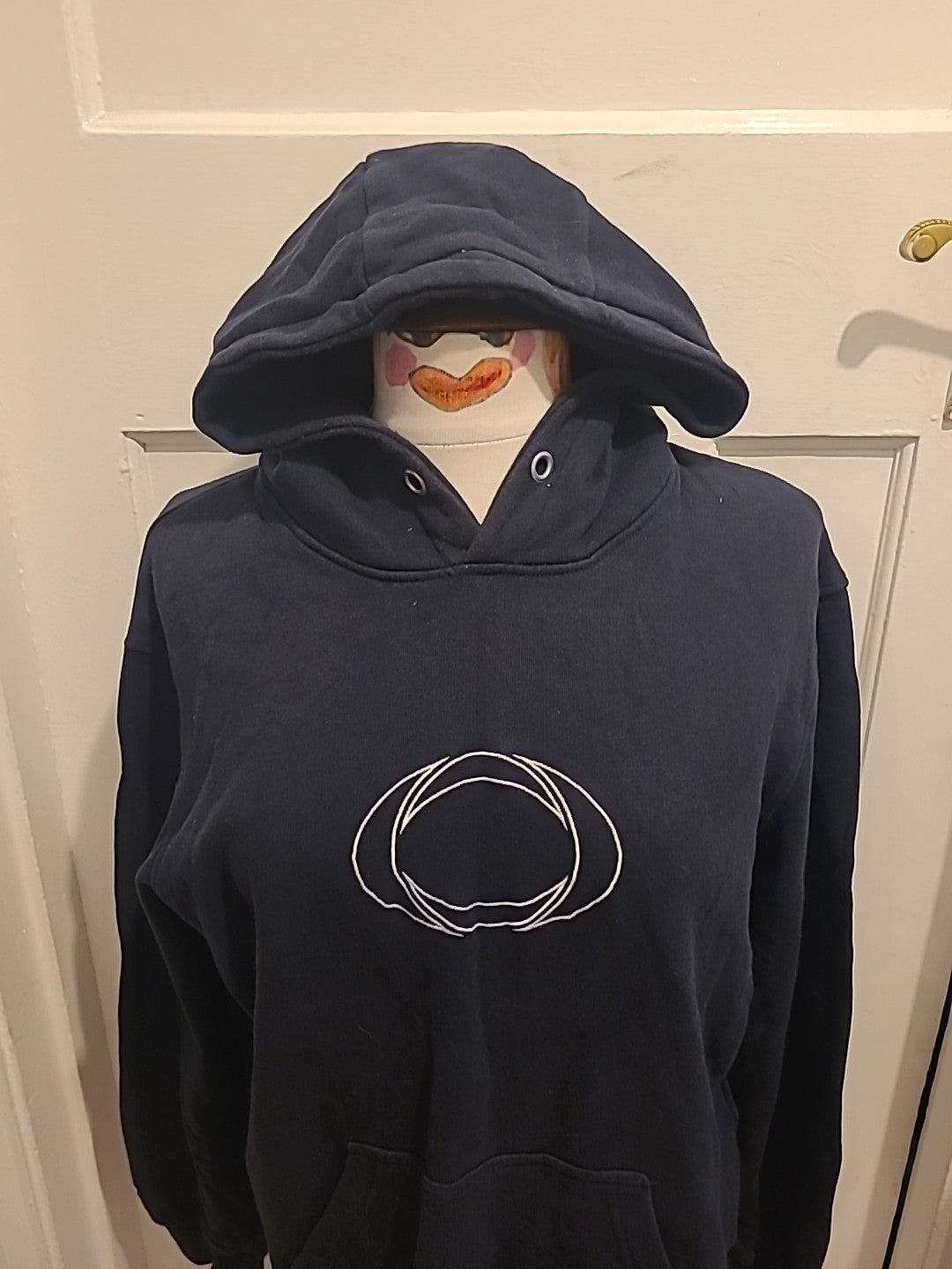 Mens Size Large Navy Long Sleeved Pullover Hoodie