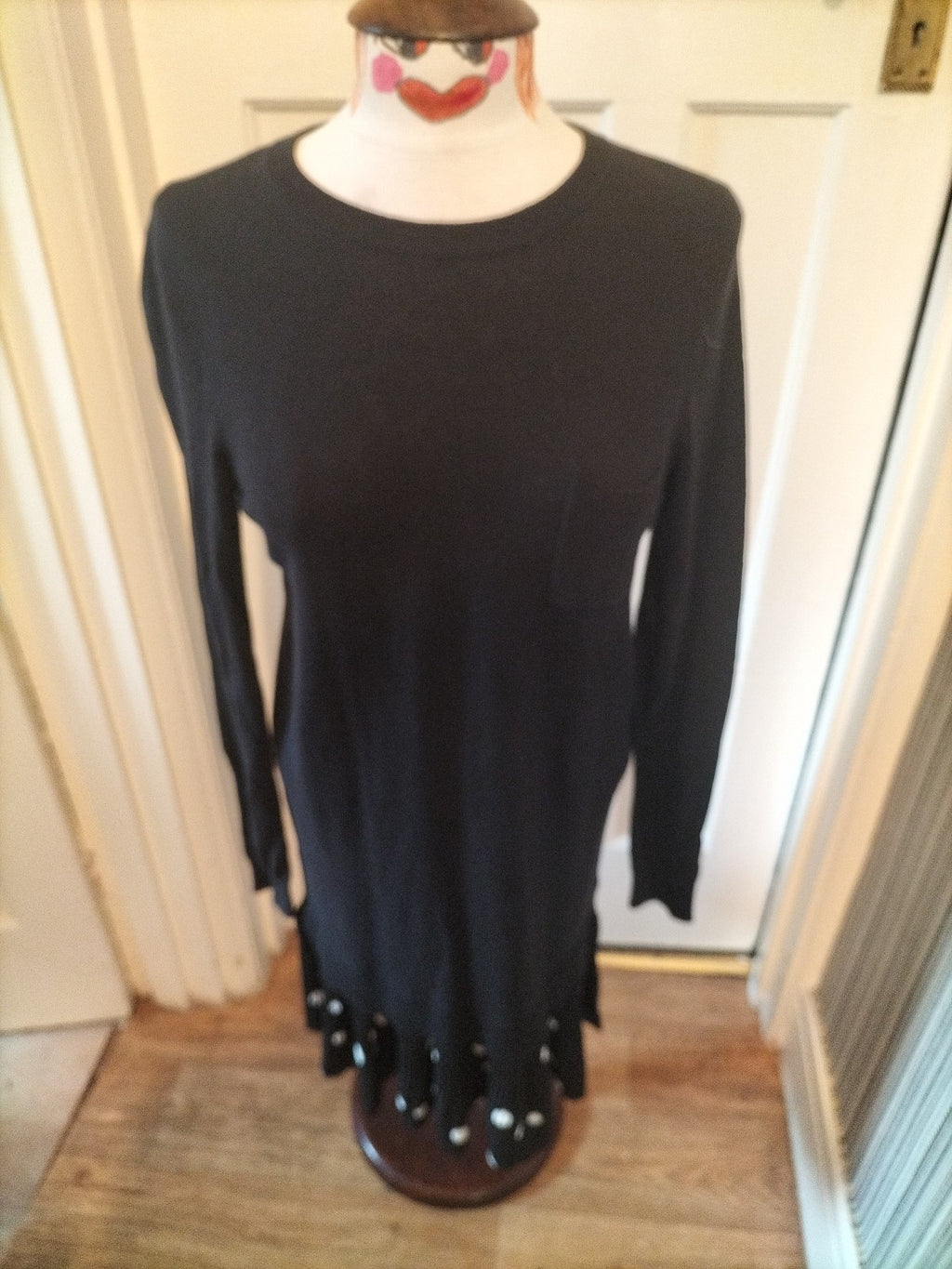 Ladies Next Size 10 Black Long Sleeved Dress