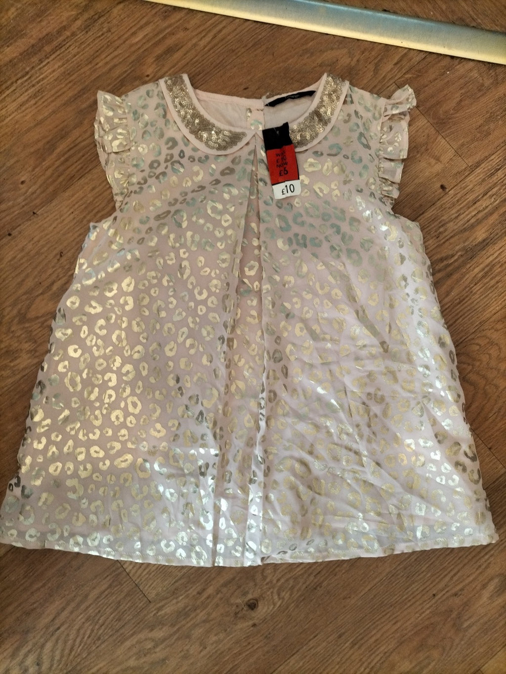 Brand New George 11-12 Years Gold And Pink Lined Top