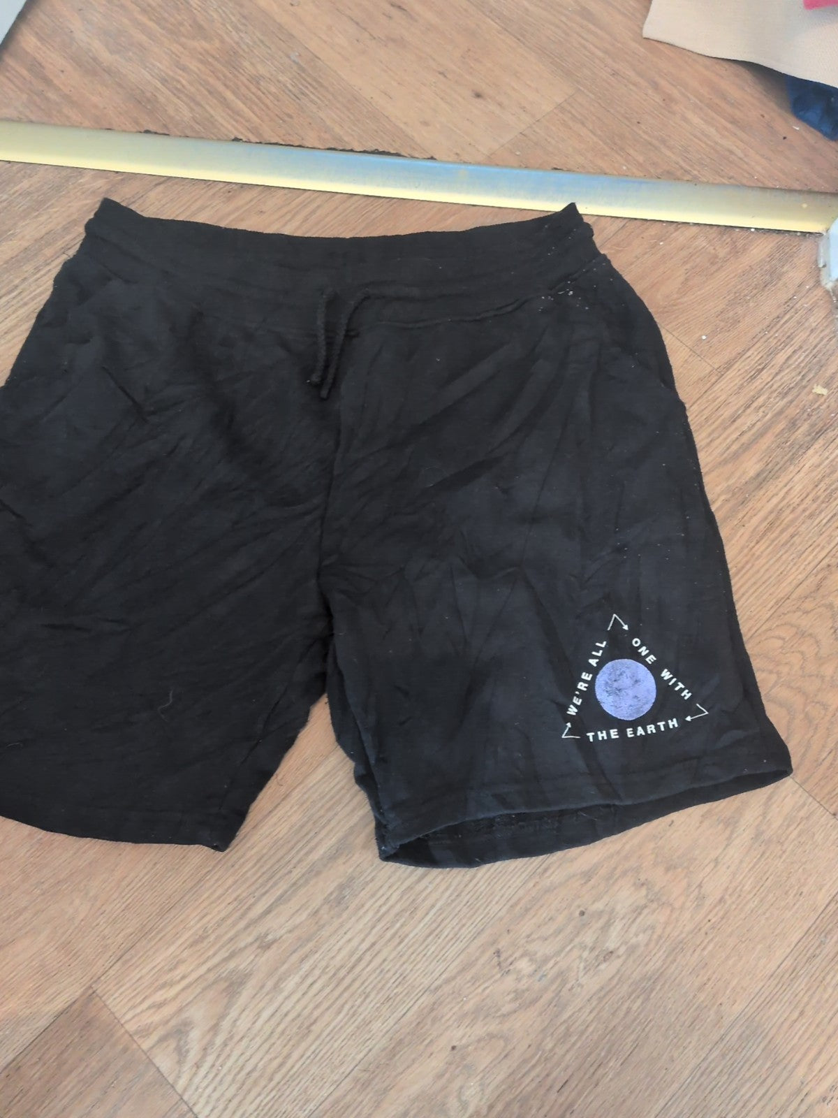 Primark Medium Black With Print Sweat Shorts