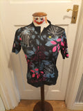 Ladies Qle XL Black/Turquoise/Pink Short Sleeve Sport Top