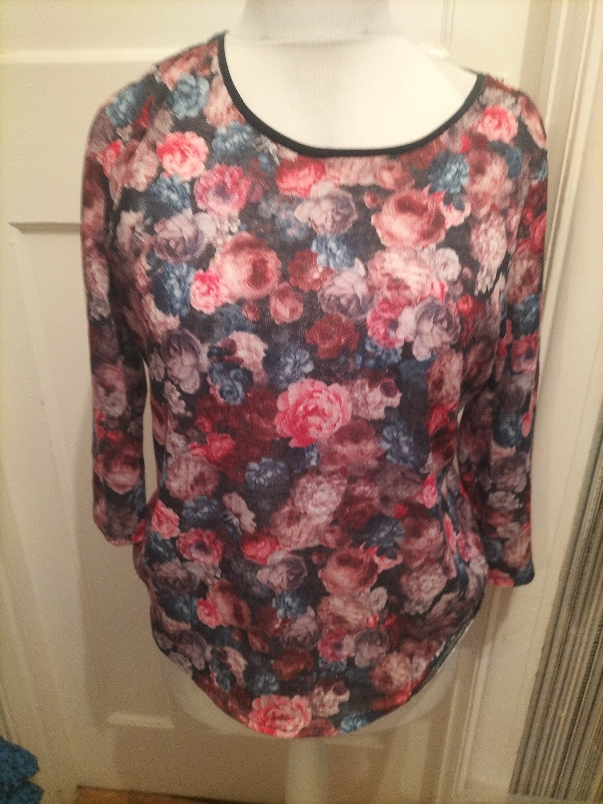 George 12 Multicoloured Floral 3/4 Sleeve Blouse