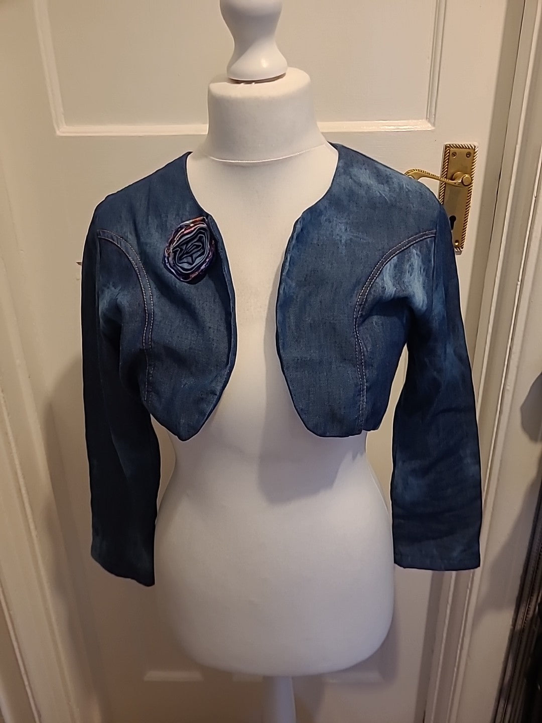 Ladies Flam Mode Size Large Blue Cardigan