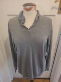Mens Easy Size Medium Grey Collared Long Sleeved Polo/Jumper