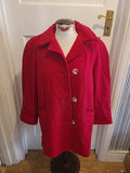 Ladies Astraka Size 14 Red Wool Padded Lined Coat