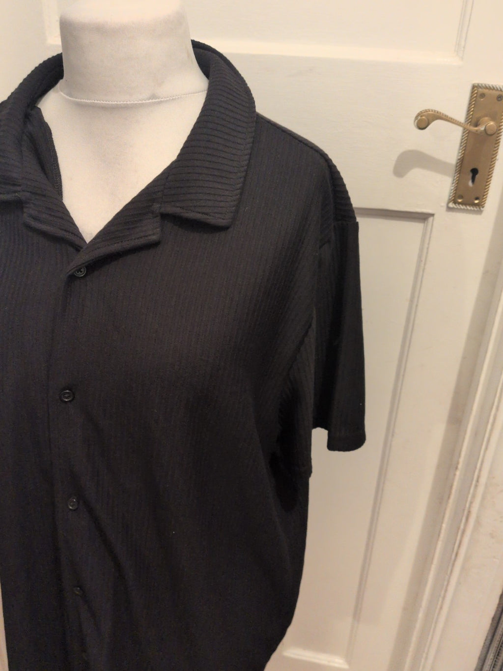 Ladies Primark Size 2XL Black Buttoned Short Sleeve Blouse Shirt