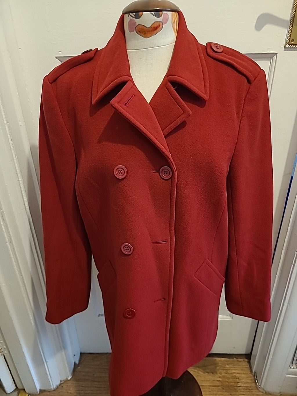 Ladies Country Casuals Size Large Red Lined Wool Jacket