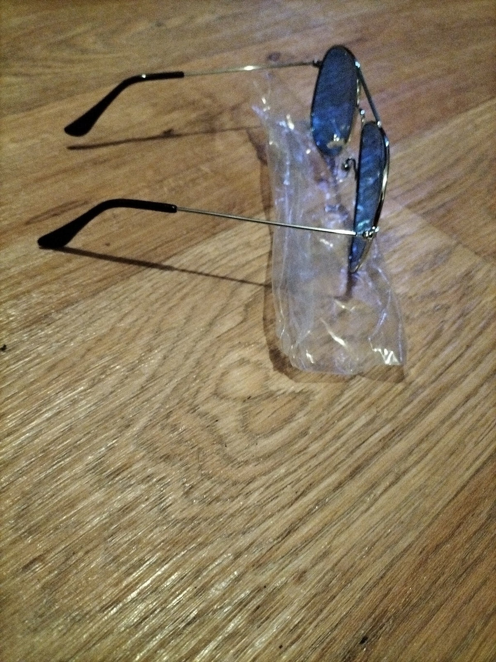 Men's Silver Frame With Blue Tint Sunglasses