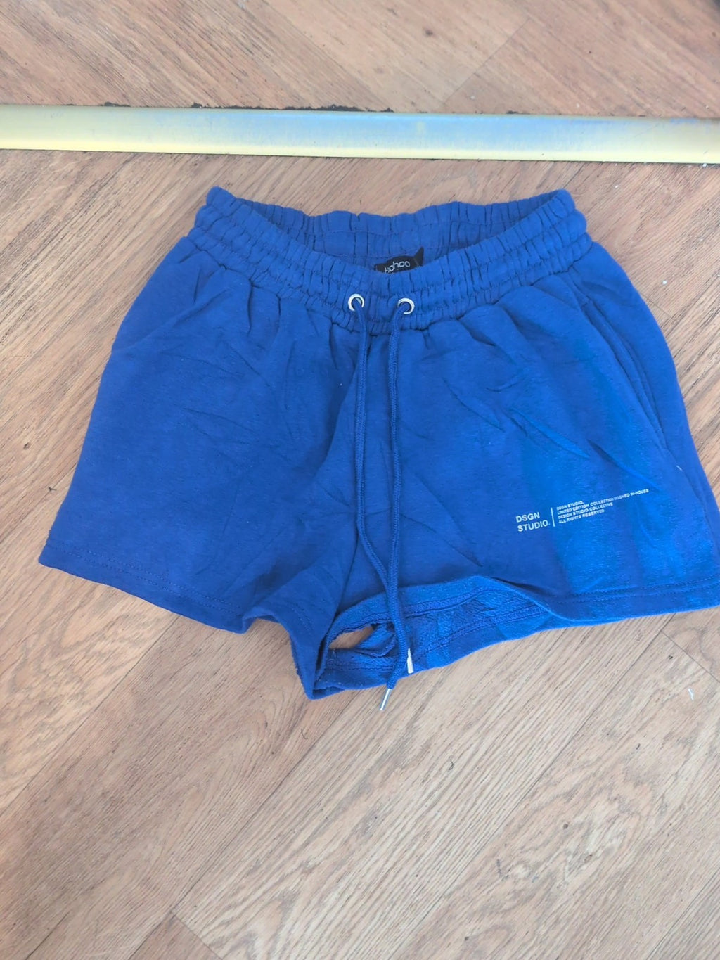 Boohoo Medium Blue With Print Sweat Shorts