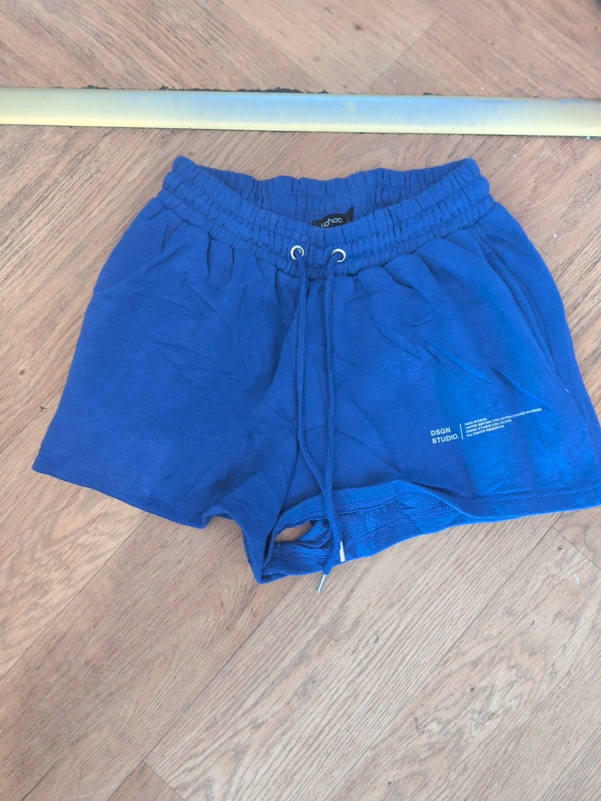 Boohoo Medium Blue With Print Sweat Shorts