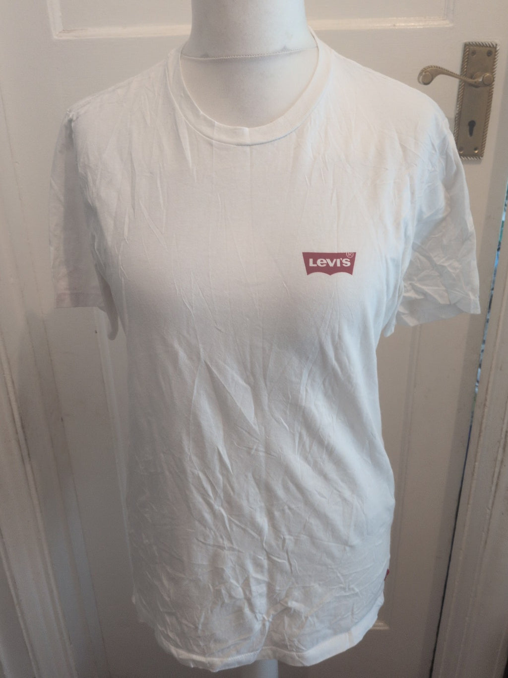 Mens Levis Size Large Slim Fit White Short Sleeve T-shirt