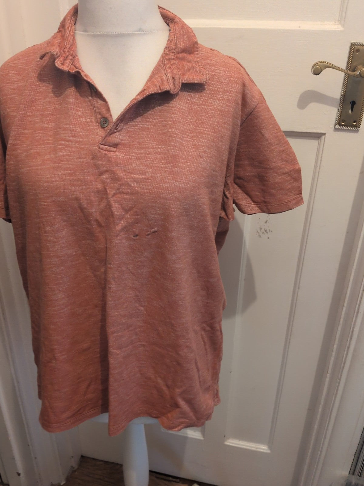 Next 2XL Orange Fleck Short Sleeve Polo Marks On Front
