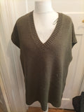 Mens Peacocks Size Large Green V Neck Jumper Sleeveless