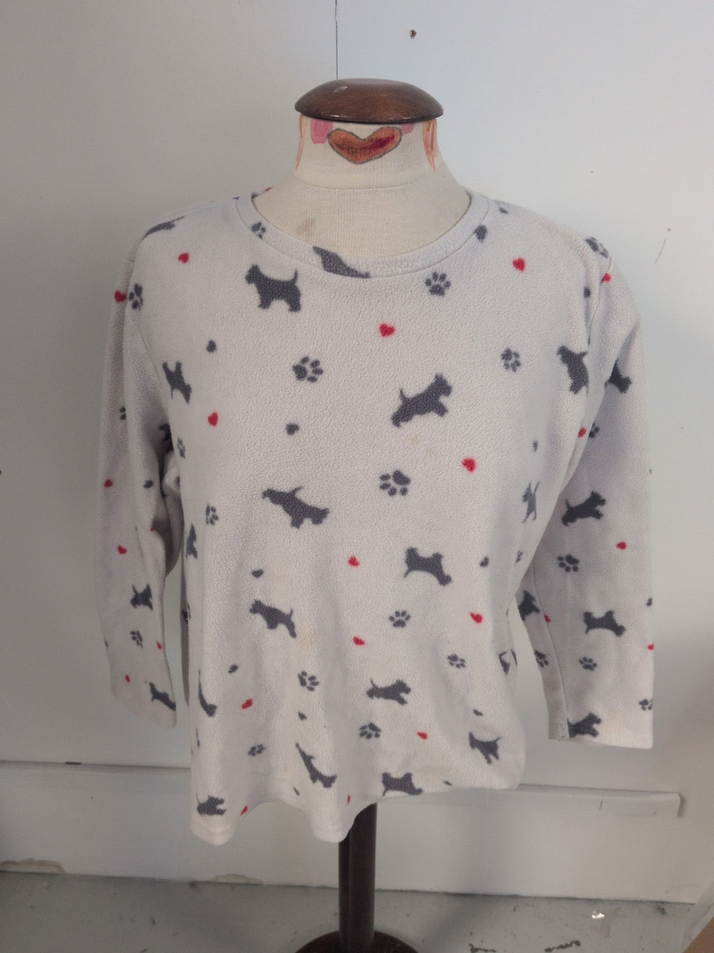 Beloved XL Dog Pattern Long Sleeve Pyjama Top(Small Mark On Front)