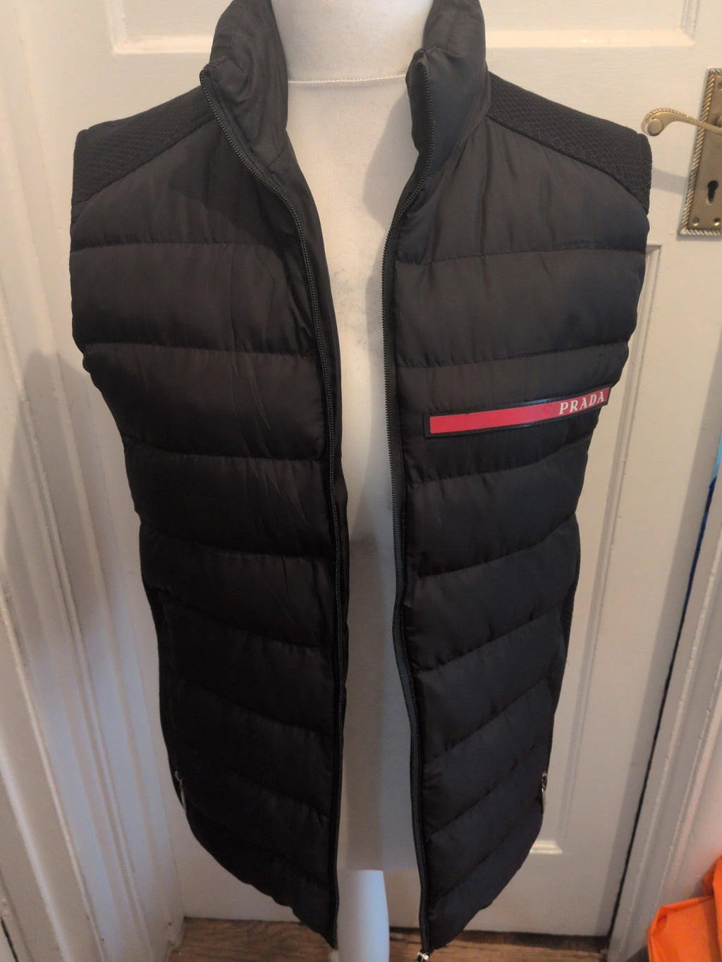 Prada 50M Black Puffer Sleeveless Jacket