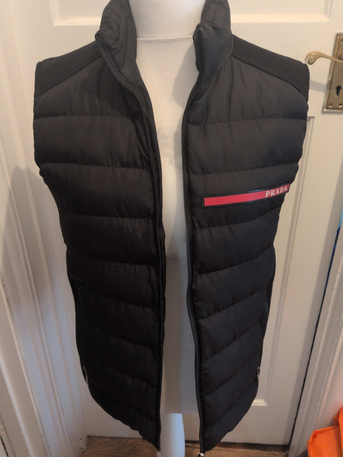 Prada 50M Black Puffer Sleeveless Jacket