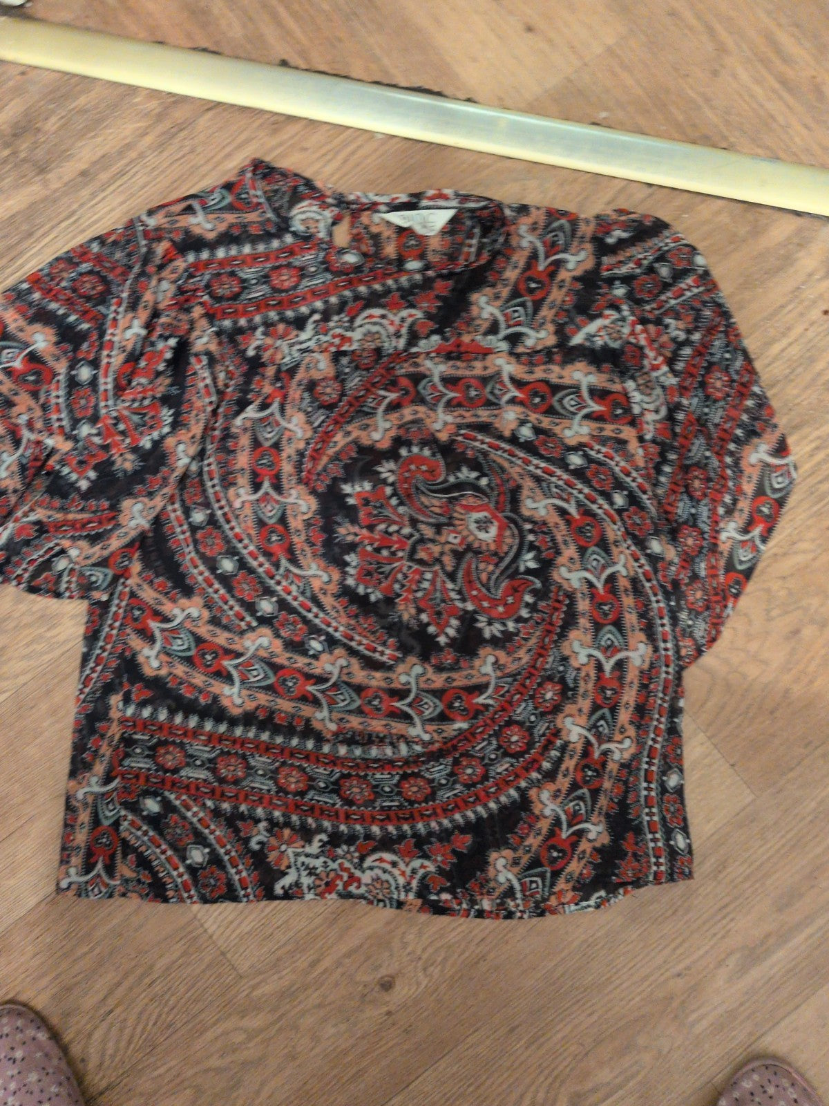 Nine Size 8 Multicoloured Short Sleeve Aztec Blouse
