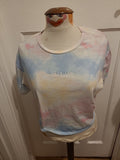 Ladies Primark Size 12/14 Multicoloured Dye Short Sleeved Tshirt