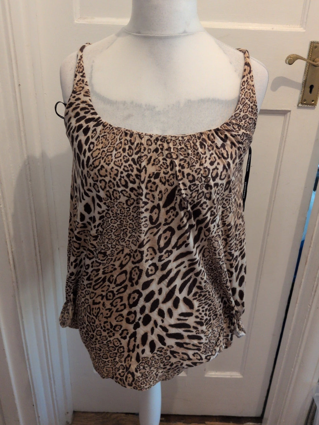 Warehouse 12 Racer Back Leopard Print Sleeveless T-shirt