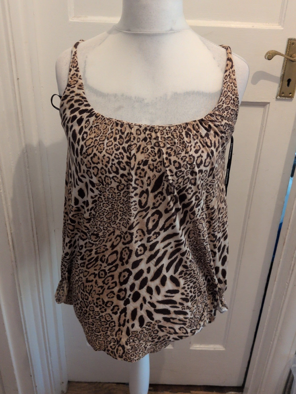 Warehouse 12 Racer Back Leopard Print Sleeveless T-shirt