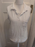 Ladies XL White Sleeveless Polo