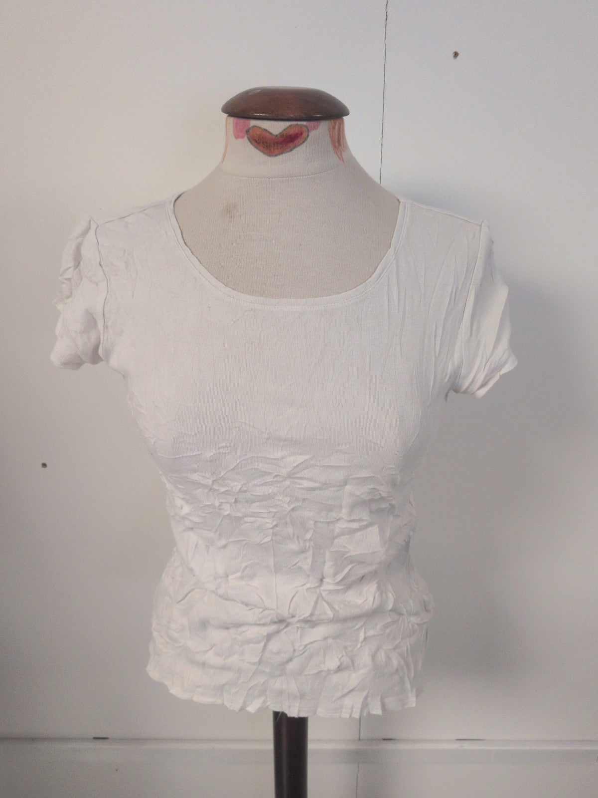 Ladies Papaya Size 12 Pure Cotton White Short Sleeve T-shirt