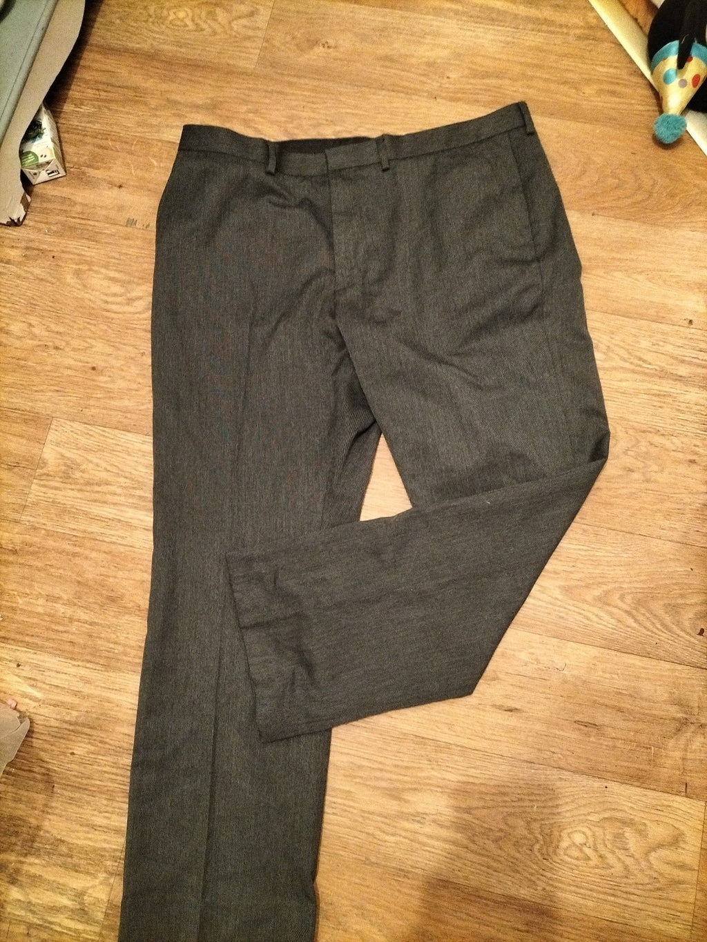 Mens Debenhams Size 40s Grey Formal Smart Trousers