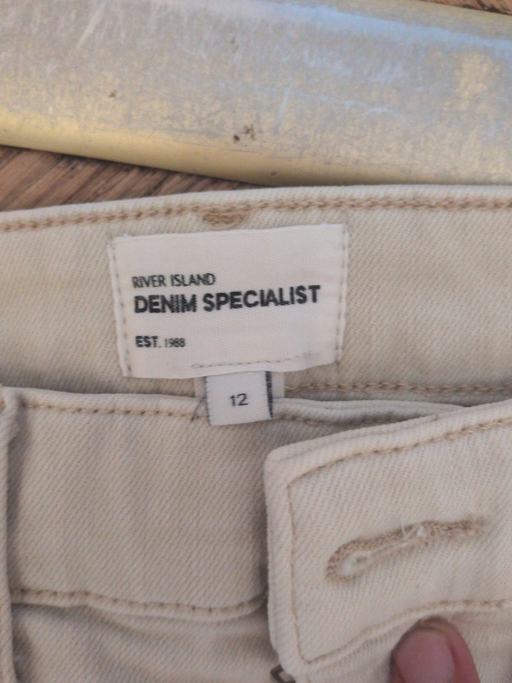 Ladies River Island Size 12 Skinny Beige Jeans