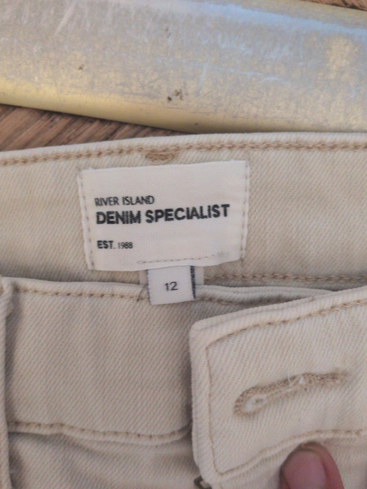 Ladies River Island Size 12 Skinny Beige Jeans
