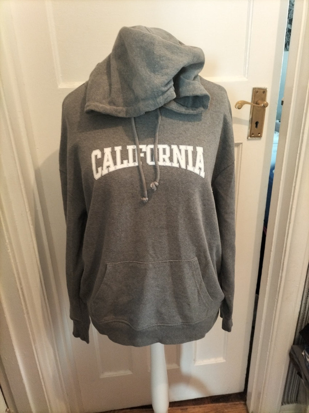 Mens Primark Size Large Grey California Pullover Hoodie