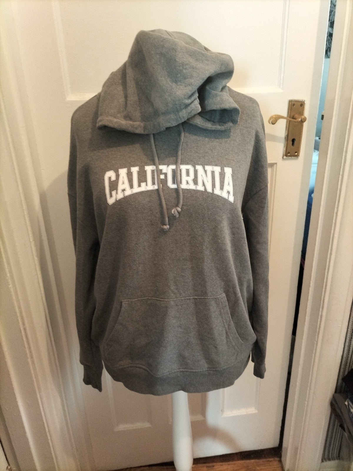Mens Primark Size Large Grey California Pullover Hoodie