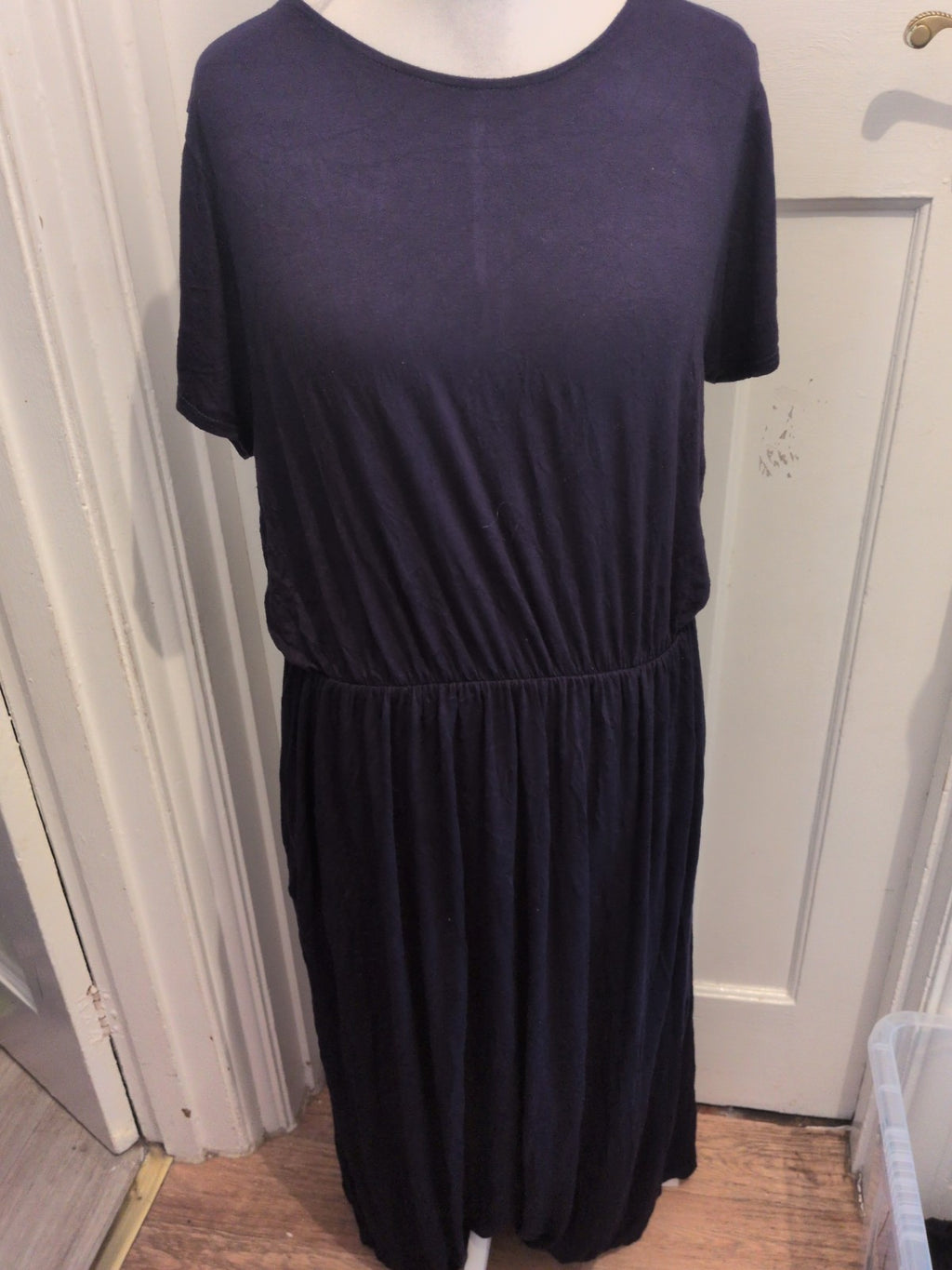 Yours 24 Navy Short Sleeve Long Length Dress