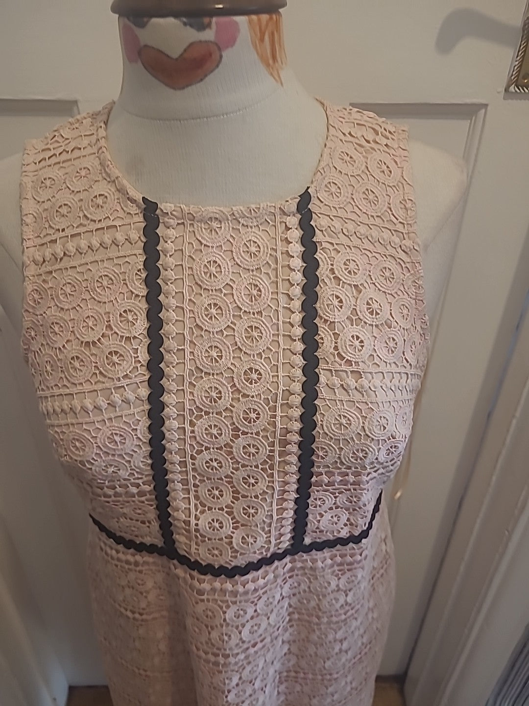 Ladies F&F Size 10 Baby Pink Lined Sleeveless Dress