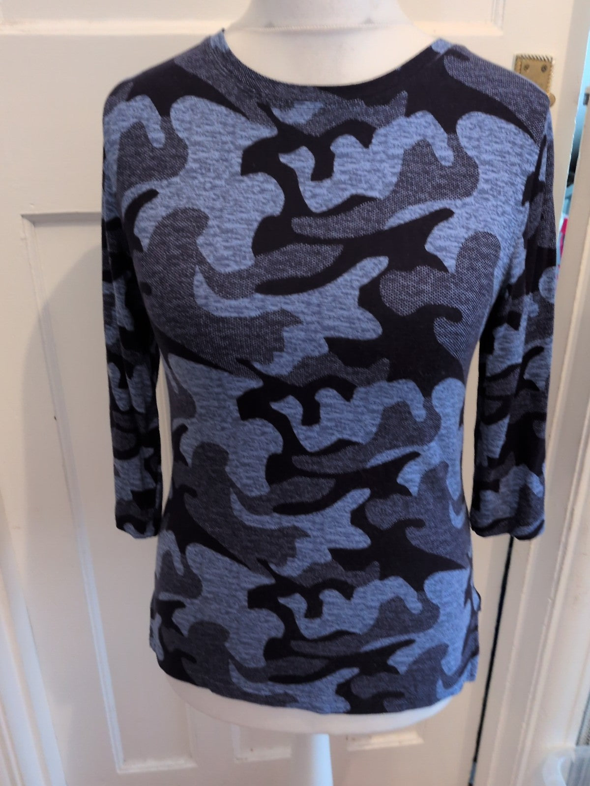 Bicalla XS Blue And Navy 3/4 Sleeve Blouse