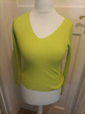 Ladies Primark Size 6-8 Neon Lime Ribbed Top