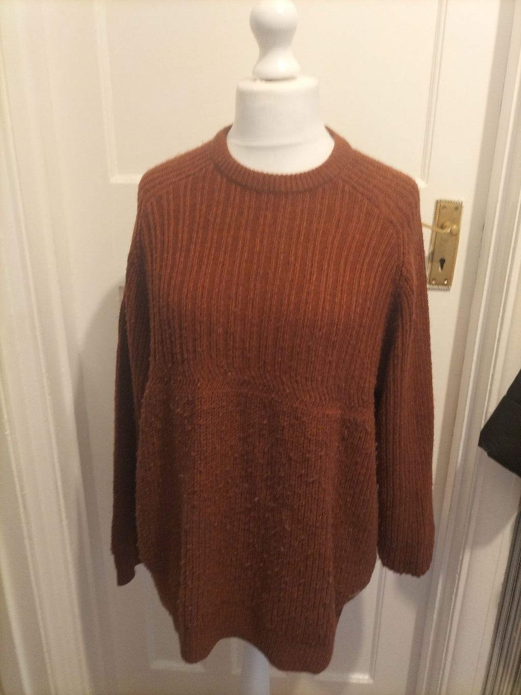 Ladies Pg Field Size Large Brown Jumper Bobbling