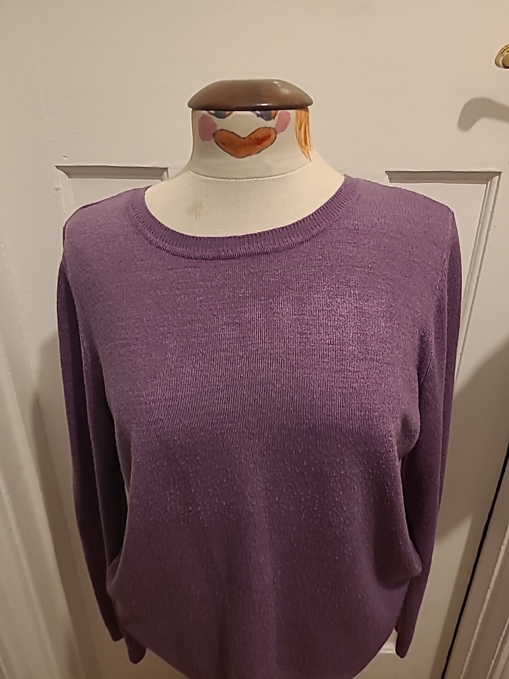 Ladies Bonmarche Size 14 Purple Ribbed Pullover Jumper
