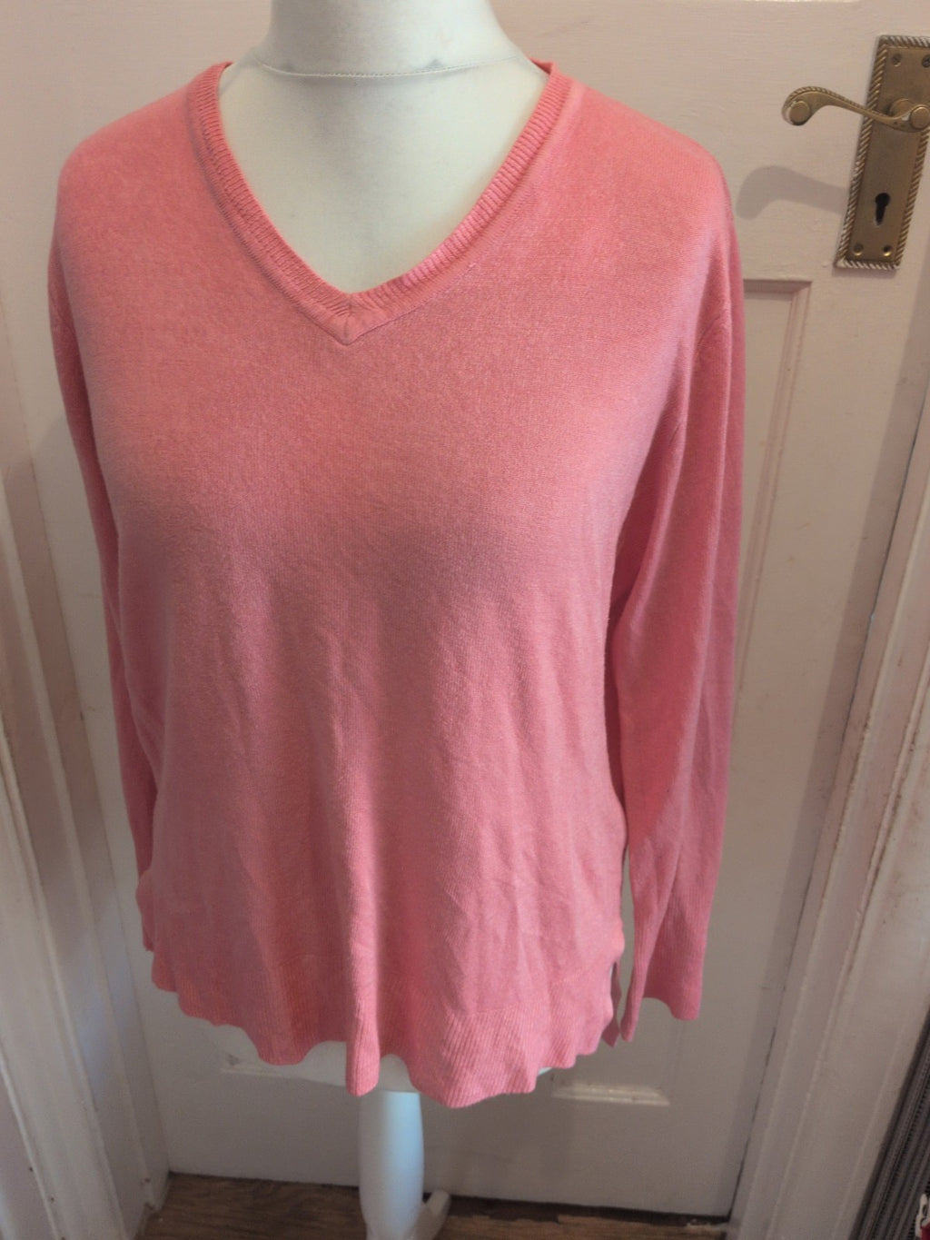 Ladies Size 2XL Pink Long Sleeve Lightweight Pullover Jumper