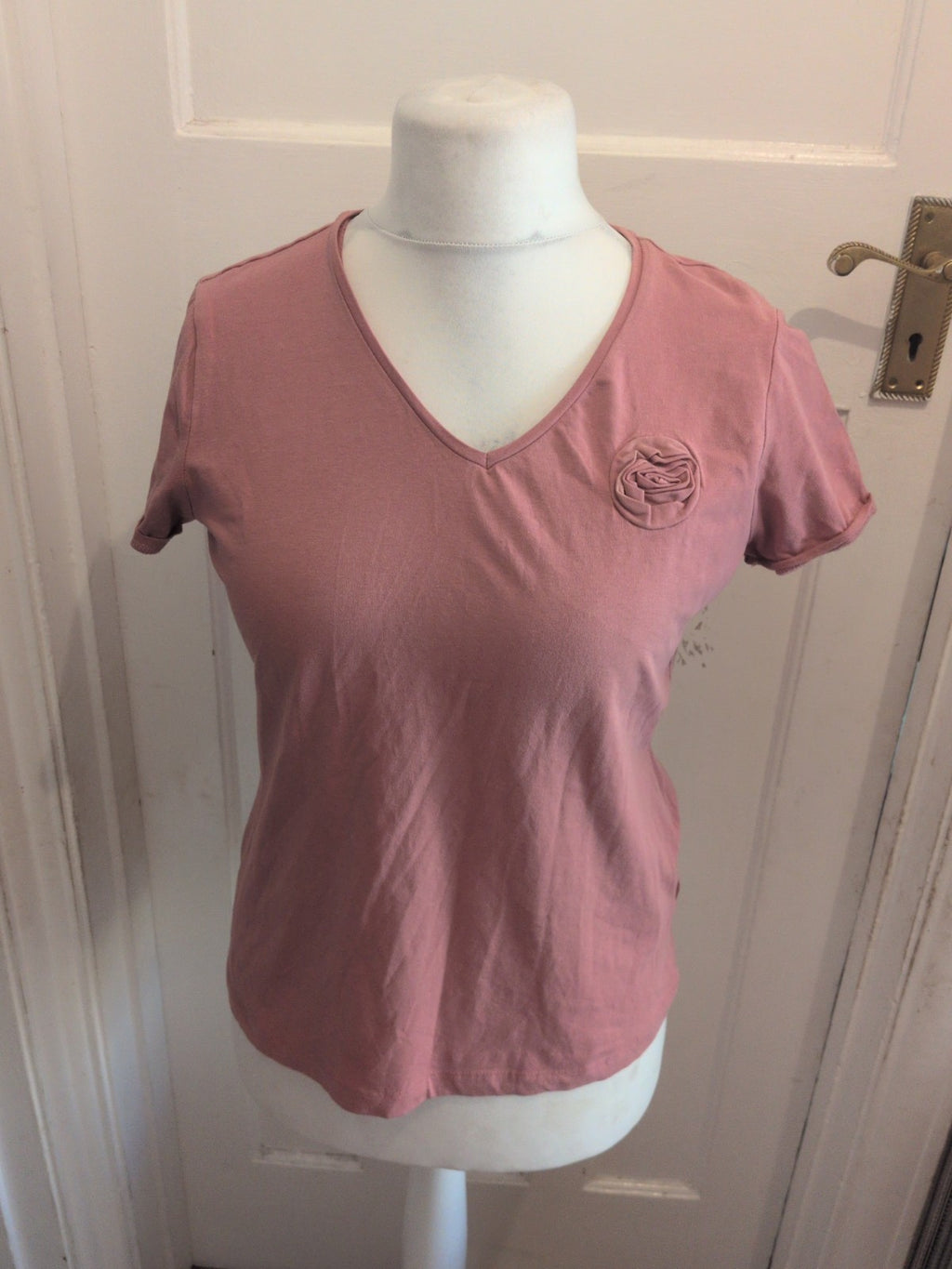 Ladies Beloved Size XL Pink Short Sleeve Pyjama Top
